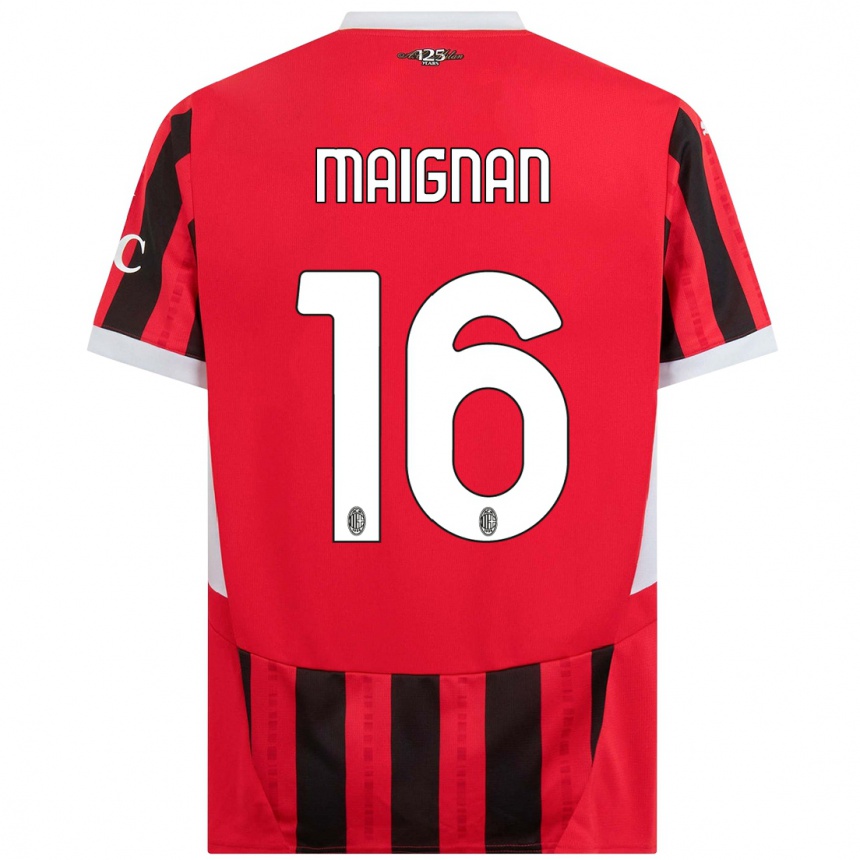 Hombre Fútbol Camiseta Mike Maignan #16 Rojo Negro 1ª Equipación 2024/25 México