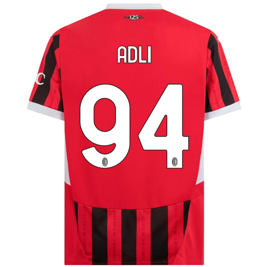 Hombre Fútbol Camiseta Yacine Adli #94 Rojo Negro 1ª Equipación 2024/25 México