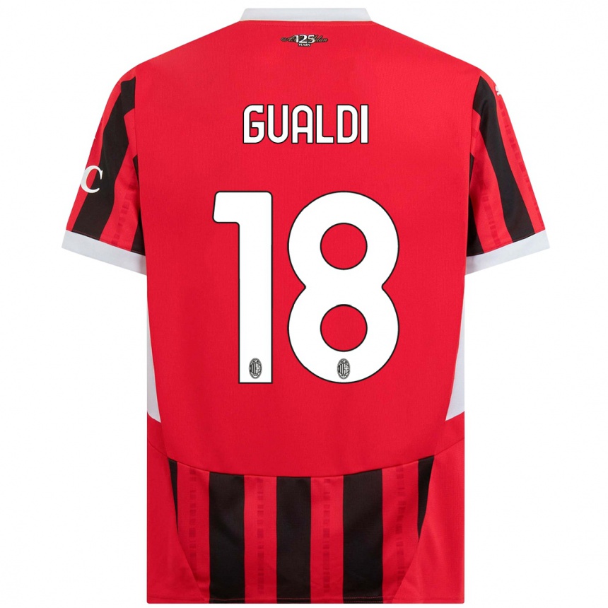 Hombre Fútbol Camiseta Andrea Gualdi #18 Rojo Negro 1ª Equipación 2024/25 México