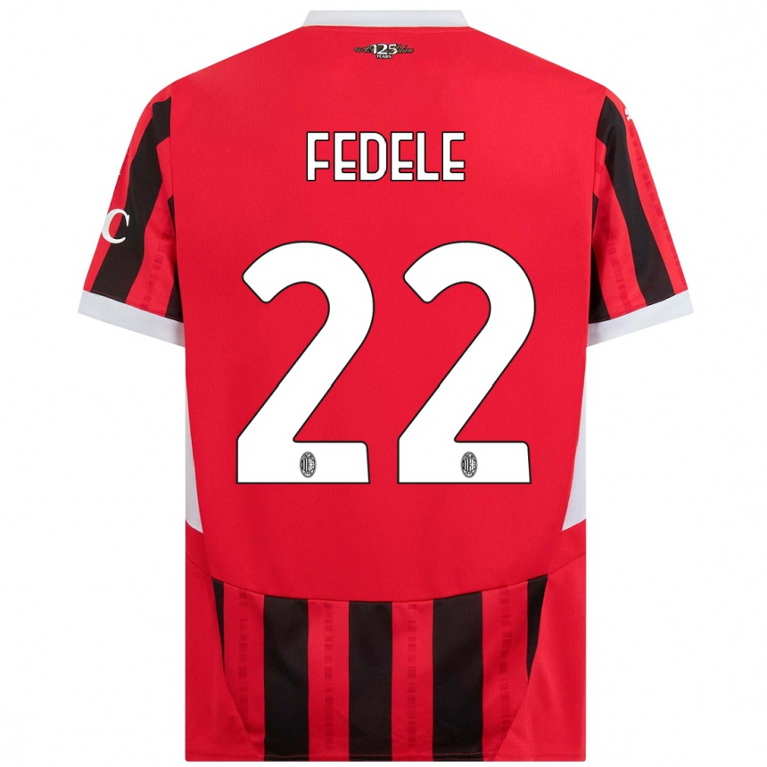 Hombre Fútbol Camiseta Noemi Fedele #22 Rojo Negro 1ª Equipación 2024/25 México