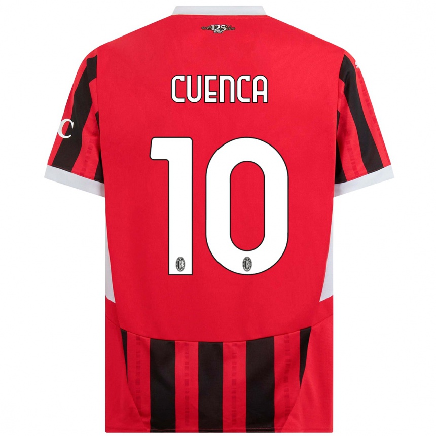 Hombre Fútbol Camiseta Hugo Cuenca #10 Rojo Negro 1ª Equipación 2024/25 México