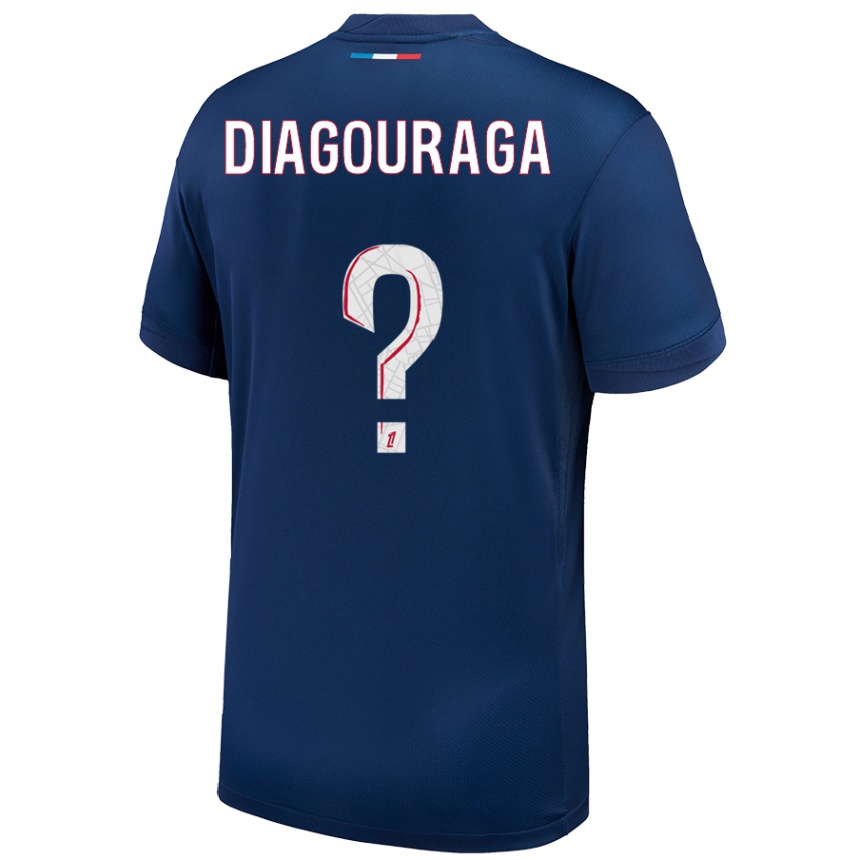 Hombre Fútbol Camiseta Toumani Diagouraga #0 Azul Marino Blanco 1ª Equipación 2024/25 México