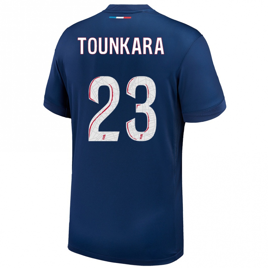 Hombre Fútbol Camiseta Aïssatou Tounkara #23 Azul Marino Blanco 1ª Equipación 2024/25 México