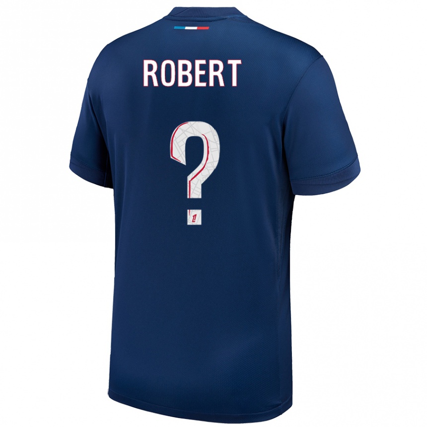 Hombre Fútbol Camiseta Laure Robert #0 Azul Marino Blanco 1ª Equipación 2024/25 México