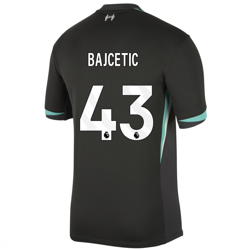 Hombre Fútbol Camiseta Stefan Bajcetic #43 Negro Antracita Blanco 2ª Equipación 2024/25 México