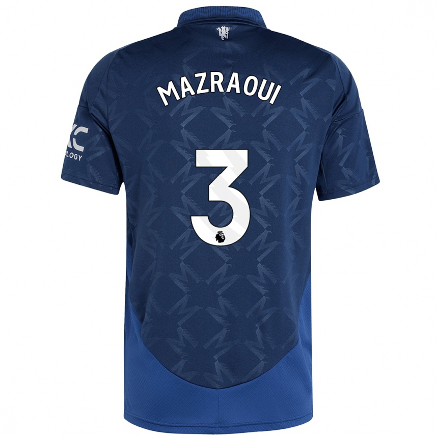 Hombre Fútbol Camiseta Noussair Mazraoui #3 Índigo 2ª Equipación 2024/25 México