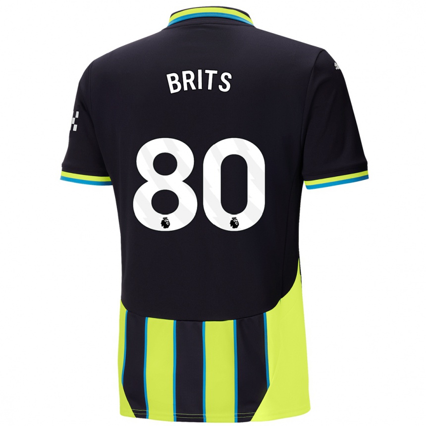 Hombre Fútbol Camiseta Spike Brits #80 Azul Amarillo 2ª Equipación 2024/25 México