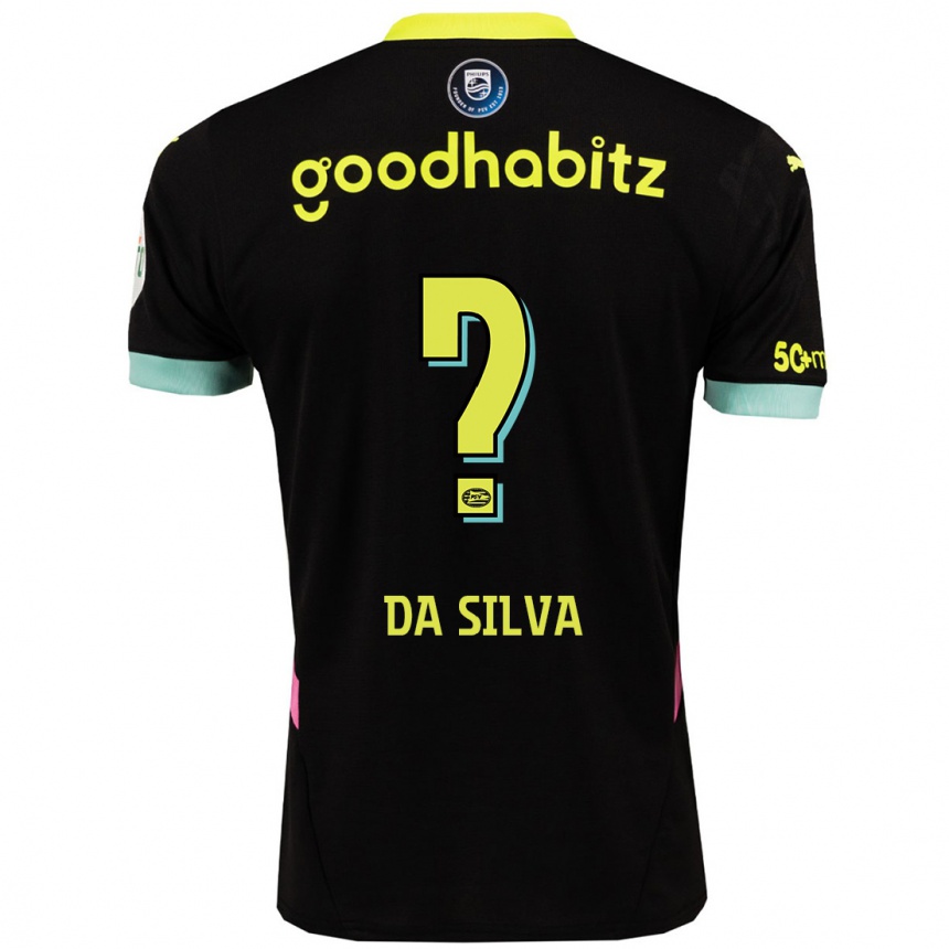 Hombre Fútbol Camiseta Aston Da Silva #0 Negro Amarillo 2ª Equipación 2024/25 México