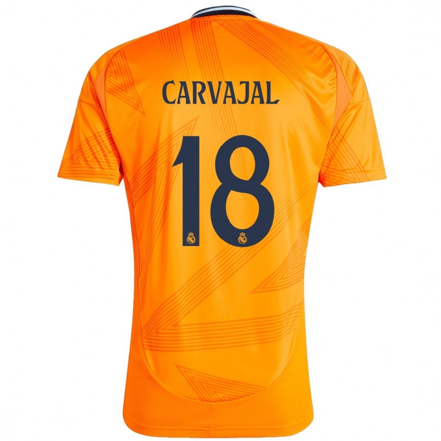 Hombre Fútbol Camiseta Angel Carvajal #18 Naranja 2ª Equipación 2024/25 México