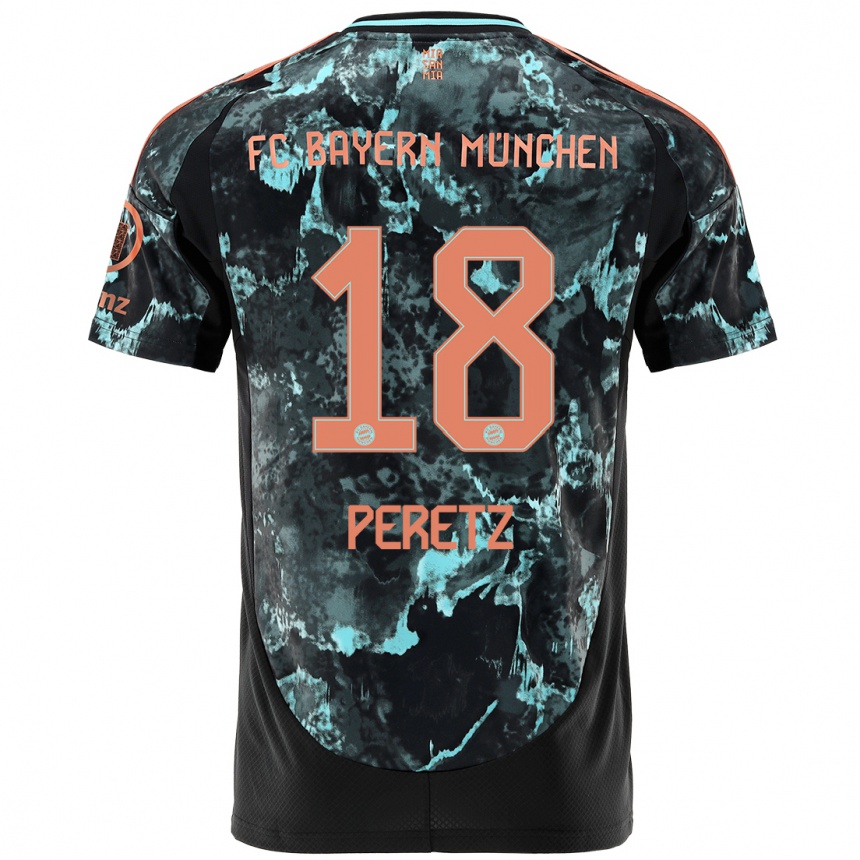 Hombre Fútbol Camiseta Daniel Peretz #18 Negro 2ª Equipación 2024/25 México