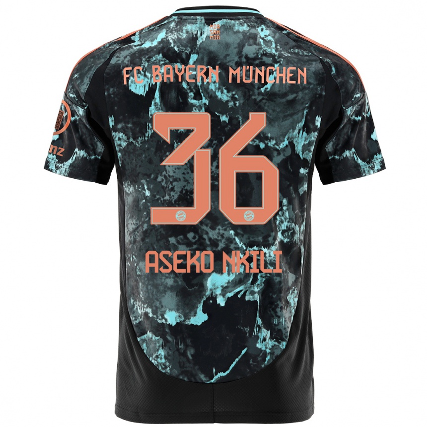 Hombre Fútbol Camiseta Noel Aseko Nkili #36 Negro 2ª Equipación 2024/25 México