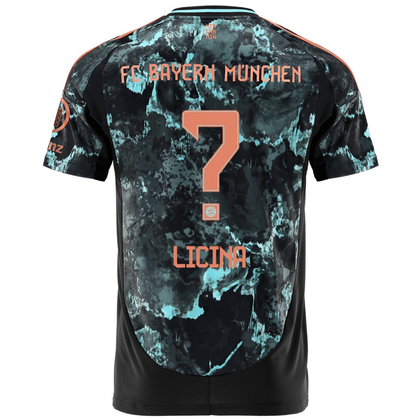 Hombre Fútbol Camiseta Adin Licina #0 Negro 2ª Equipación 2024/25 México