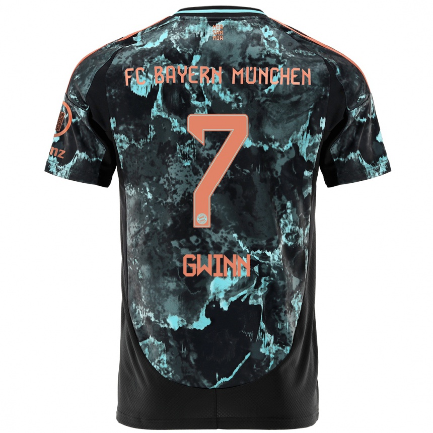 Hombre Fútbol Camiseta Giulia Gwinn #7 Negro 2ª Equipación 2024/25 México