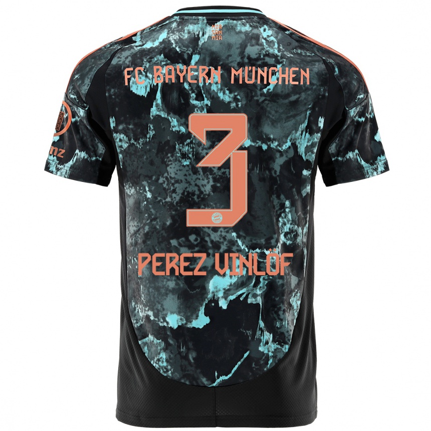 Hombre Fútbol Camiseta Matteo Perez Vinlöf #3 Negro 2ª Equipación 2024/25 México