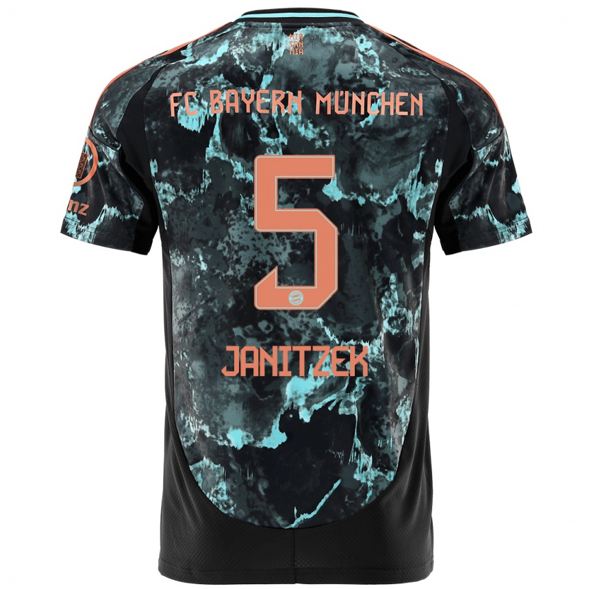 Hombre Fútbol Camiseta Justin Janitzek #5 Negro 2ª Equipación 2024/25 México