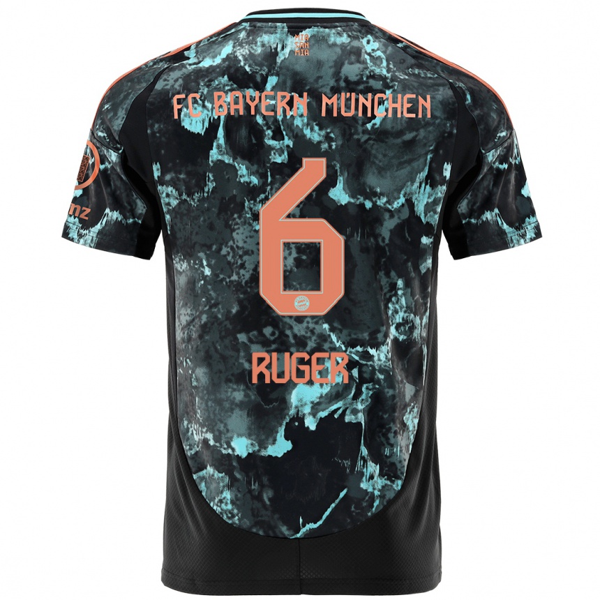 Hombre Fútbol Camiseta Kurt Ruger #6 Negro 2ª Equipación 2024/25 México