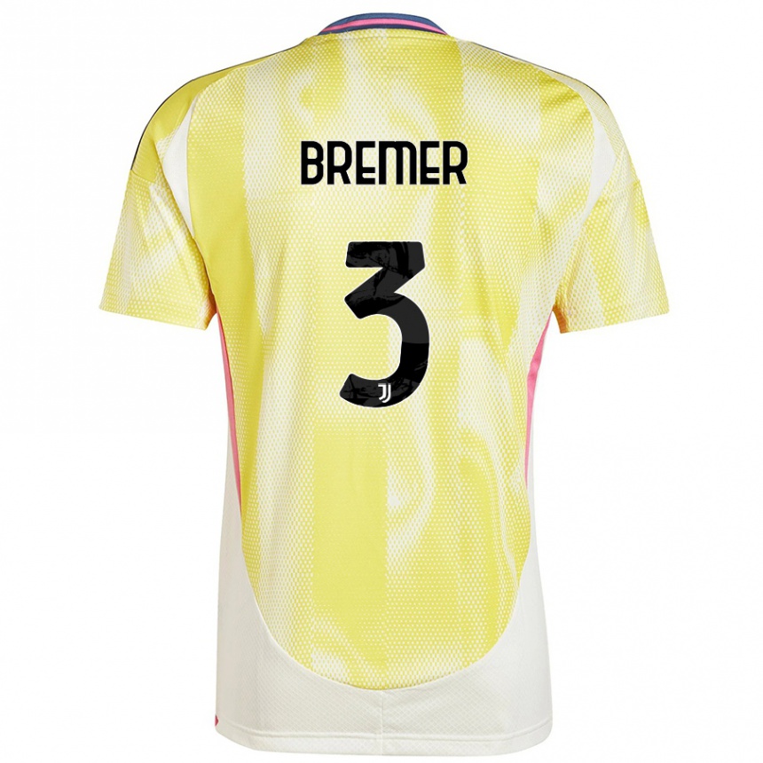 Hombre Fútbol Camiseta Bremer #3 Amarillo Solar 2ª Equipación 2024/25 México