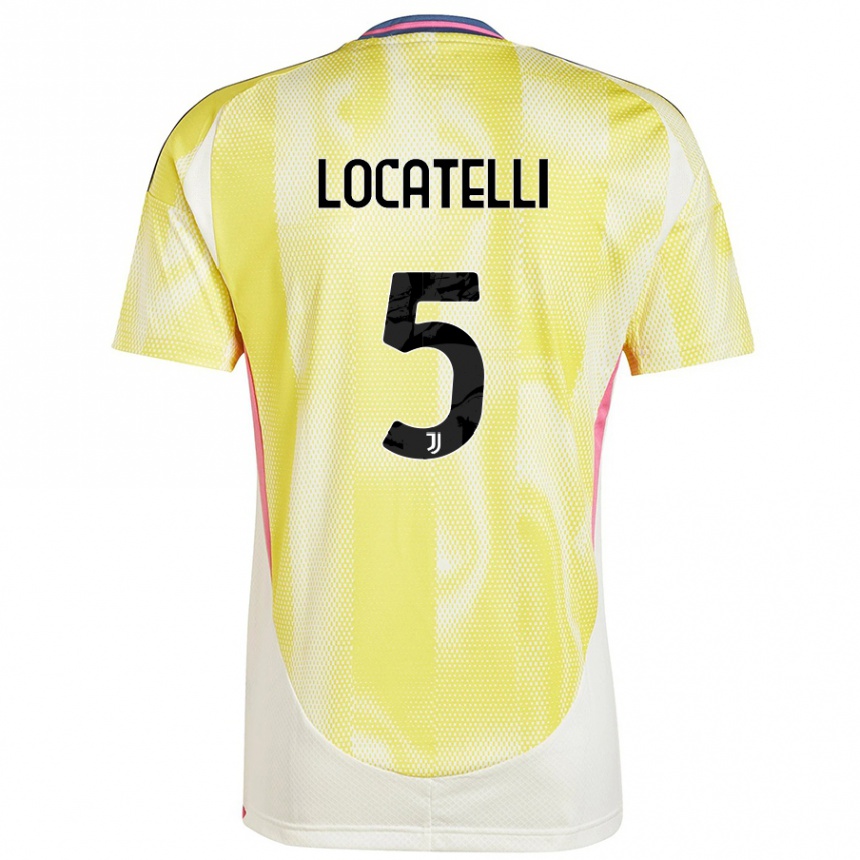 Hombre Fútbol Camiseta Manuel Locatelli #5 Amarillo Solar 2ª Equipación 2024/25 México