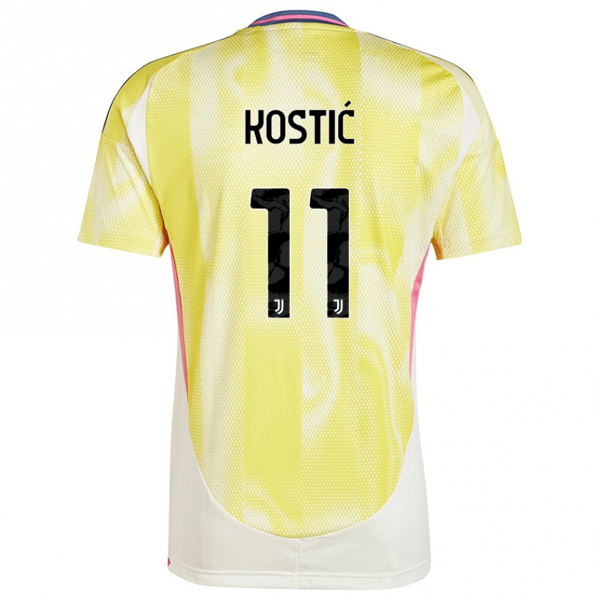 Hombre Fútbol Camiseta Filip Kostic #11 Amarillo Solar 2ª Equipación 2024/25 México