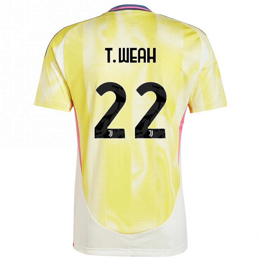 Hombre Fútbol Camiseta Timothy Weah #22 Amarillo Solar 2ª Equipación 2024/25 México