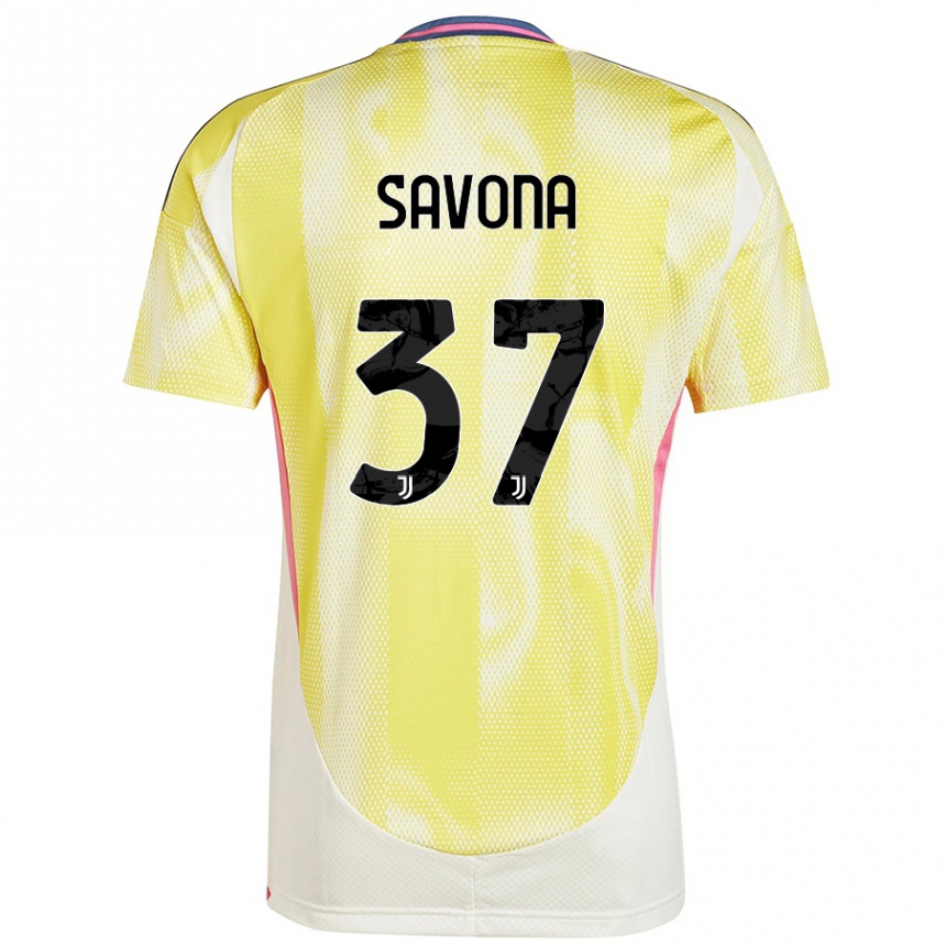 Hombre Fútbol Camiseta Nicolo Savona #37 Amarillo Solar 2ª Equipación 2024/25 México