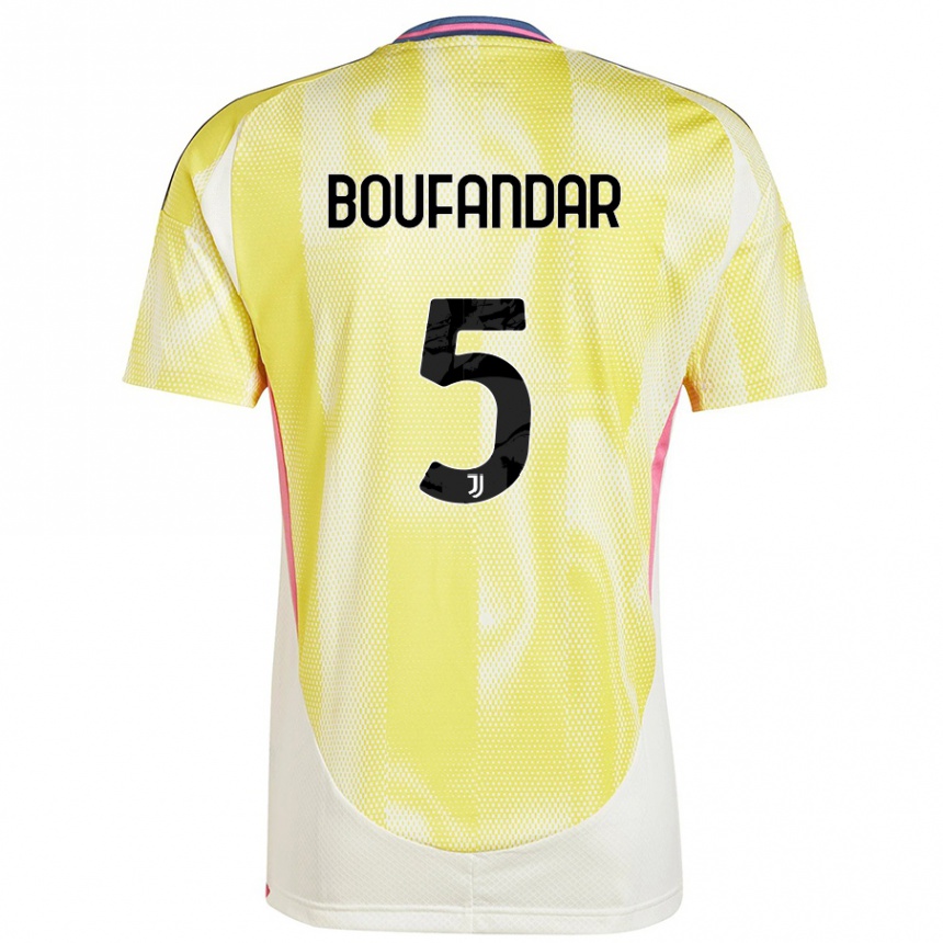 Hombre Fútbol Camiseta Adam Boufandar #5 Amarillo Solar 2ª Equipación 2024/25 México