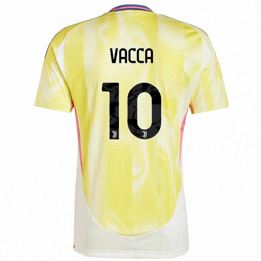 Hombre Fútbol Camiseta Alessio Vacca #10 Amarillo Solar 2ª Equipación 2024/25 México