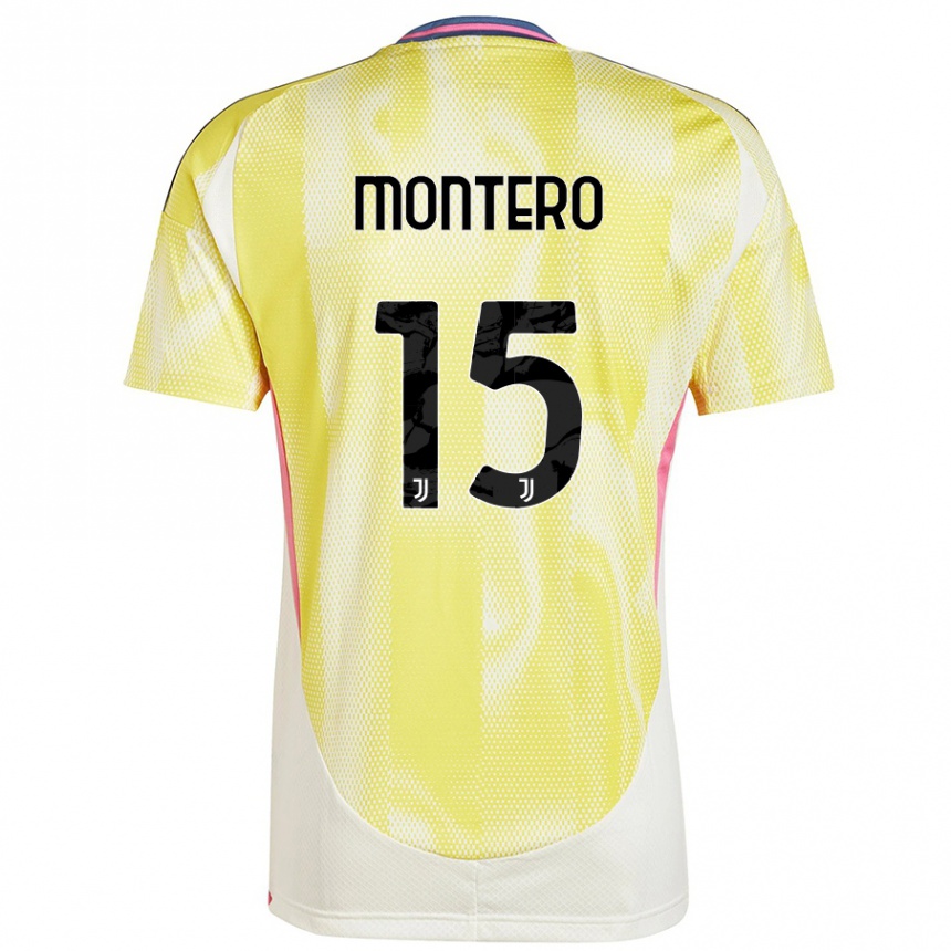 Hombre Fútbol Camiseta Alfonso Montero #15 Amarillo Solar 2ª Equipación 2024/25 México