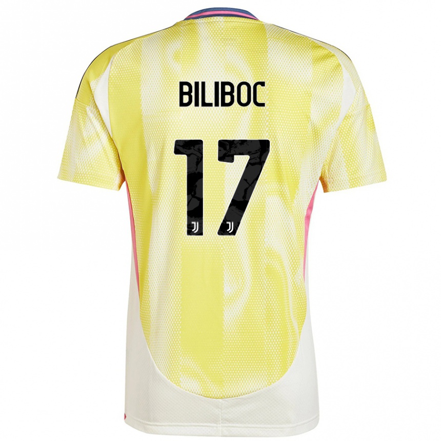 Hombre Fútbol Camiseta Lorenzo Biliboc #17 Amarillo Solar 2ª Equipación 2024/25 México