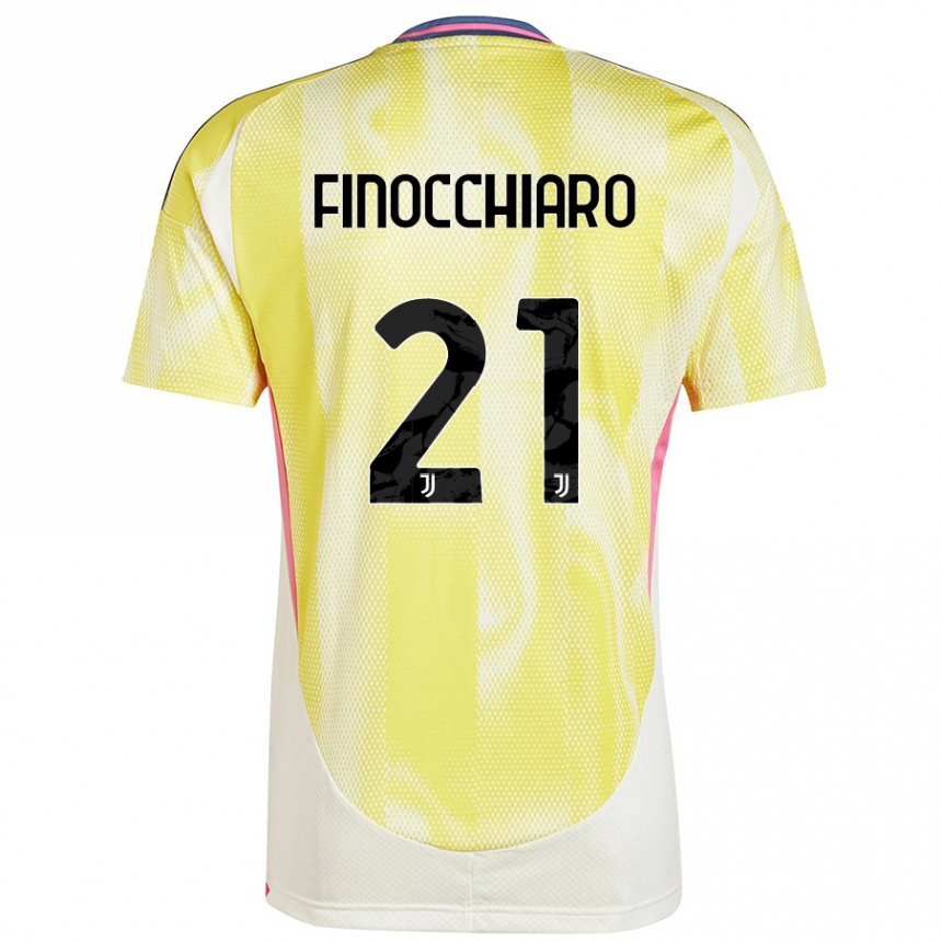 Hombre Fútbol Camiseta Gabriele Finocchiaro #21 Amarillo Solar 2ª Equipación 2024/25 México