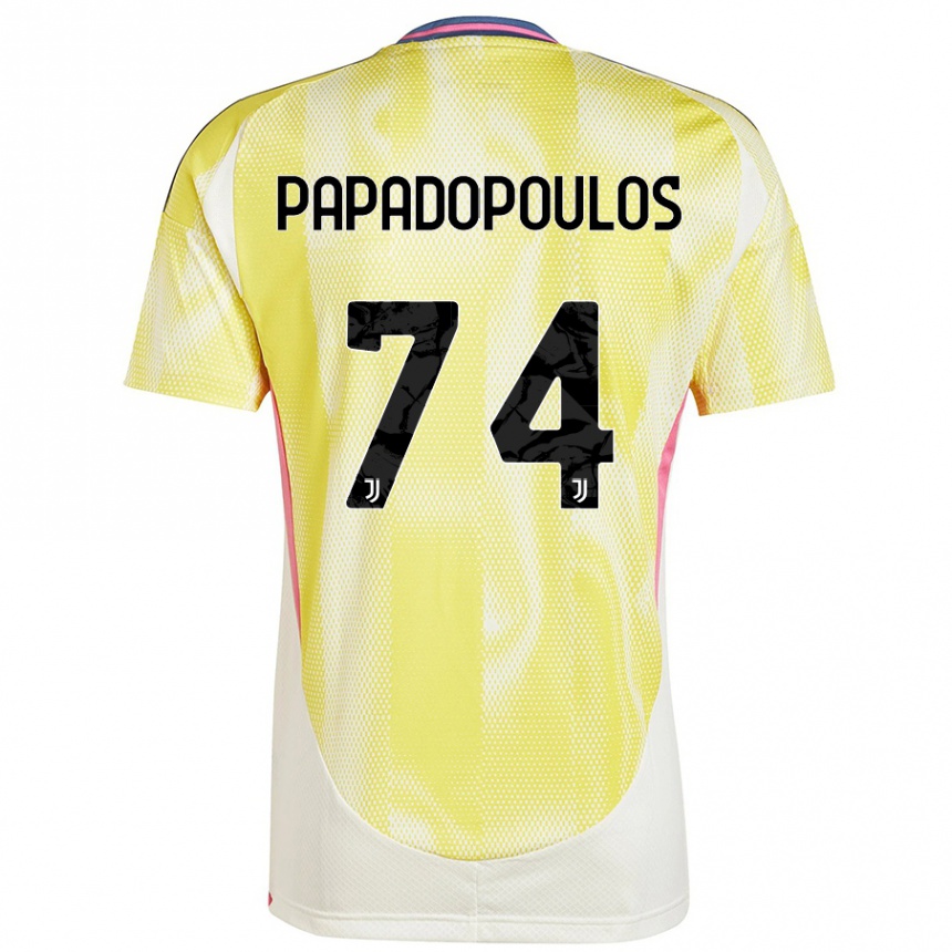 Hombre Fútbol Camiseta Christos Papadopoulos #74 Amarillo Solar 2ª Equipación 2024/25 México