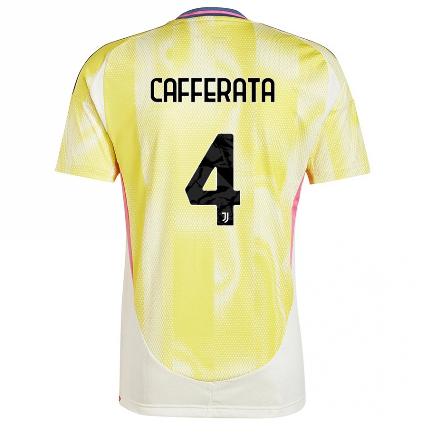 Hombre Fútbol Camiseta Federica Cafferata #4 Amarillo Solar 2ª Equipación 2024/25 México