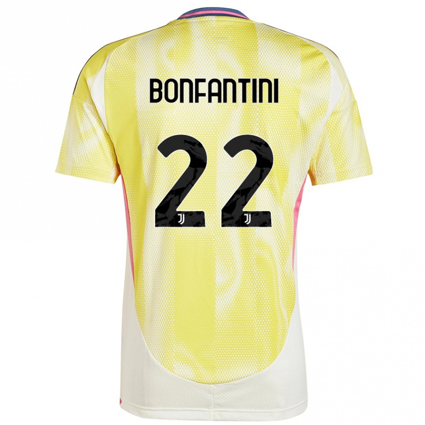 Hombre Fútbol Camiseta Agnese Bonfantini #22 Amarillo Solar 2ª Equipación 2024/25 México