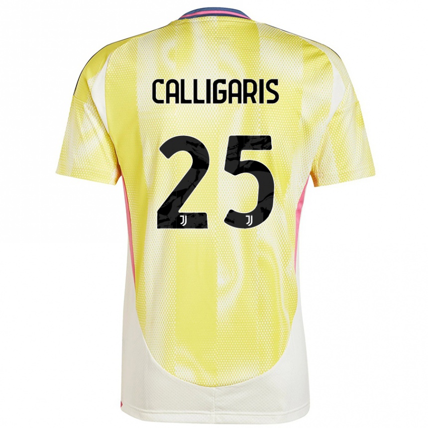 Hombre Fútbol Camiseta Viola Calligaris #25 Amarillo Solar 2ª Equipación 2024/25 México