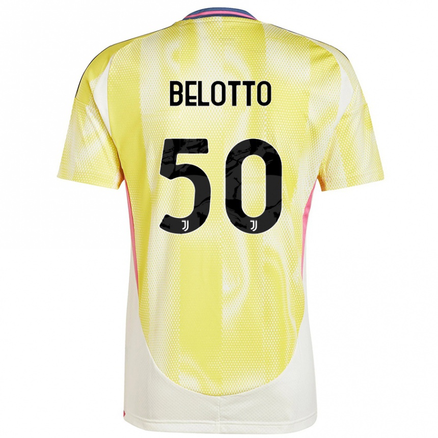 Hombre Fútbol Camiseta Soledad Belotto #50 Amarillo Solar 2ª Equipación 2024/25 México