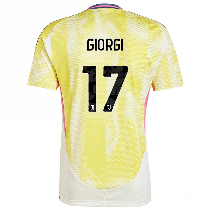 Hombre Fútbol Camiseta Lorenzo Giorgi #17 Amarillo Solar 2ª Equipación 2024/25 México