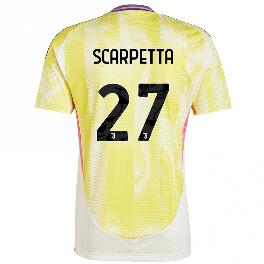 Hombre Fútbol Camiseta Jacopo Scarpetta #27 Amarillo Solar 2ª Equipación 2024/25 México