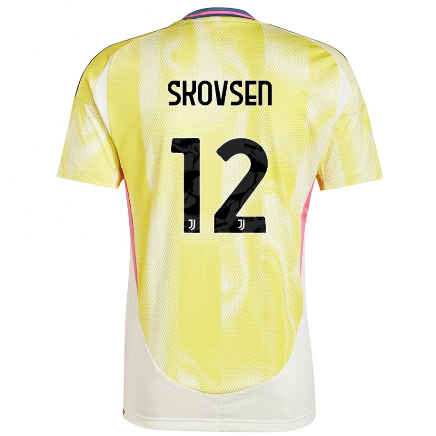 Hombre Fútbol Camiseta Matilde Lundorf Skovsen #12 Amarillo Solar 2ª Equipación 2024/25 México