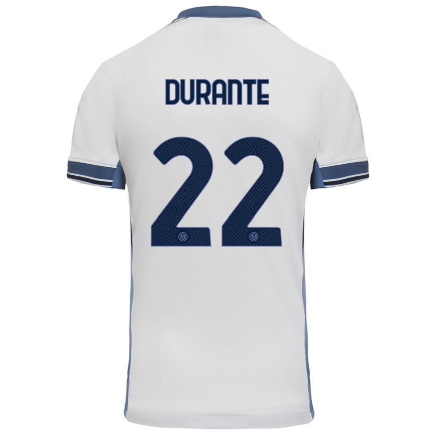 Hombre Fútbol Camiseta Francesca Durante #22 Blanco Gris 2ª Equipación 2024/25 México