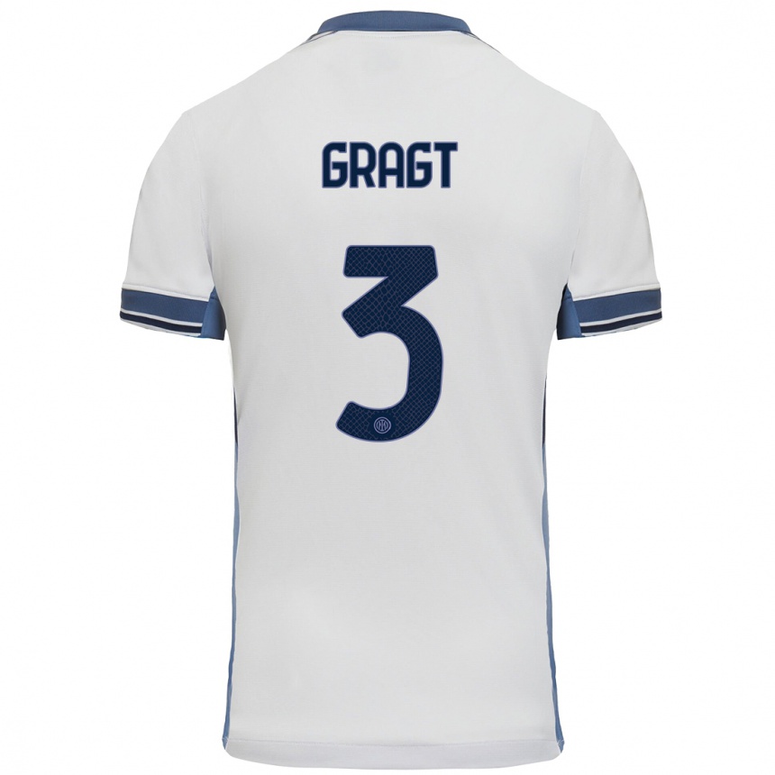 Hombre Fútbol Camiseta Stefanie Van Der Gragt #3 Blanco Gris 2ª Equipación 2024/25 México