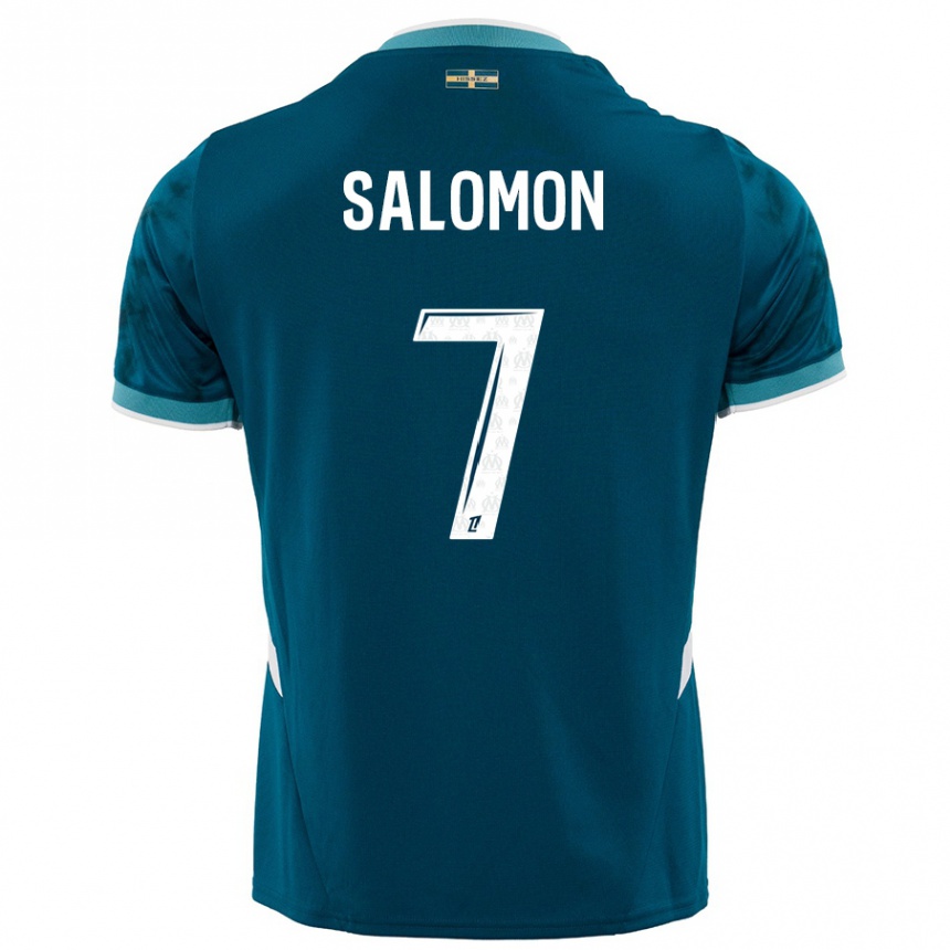 Hombre Fútbol Camiseta Maëva Salomon #7 Azul Turquesa 2ª Equipación 2024/25 México