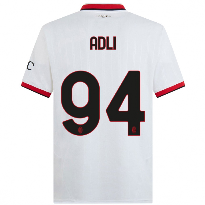 Hombre Fútbol Camiseta Yacine Adli #94 Blanco Negro Rojo 2ª Equipación 2024/25 México