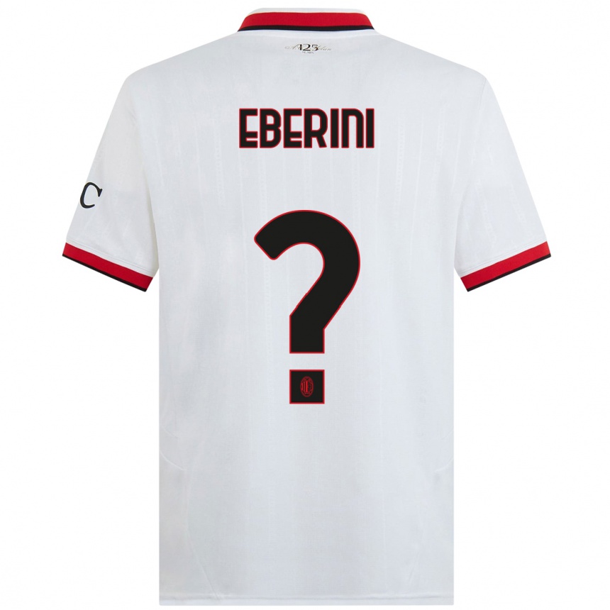 Hombre Fútbol Camiseta Daniele Eberini #0 Blanco Negro Rojo 2ª Equipación 2024/25 México