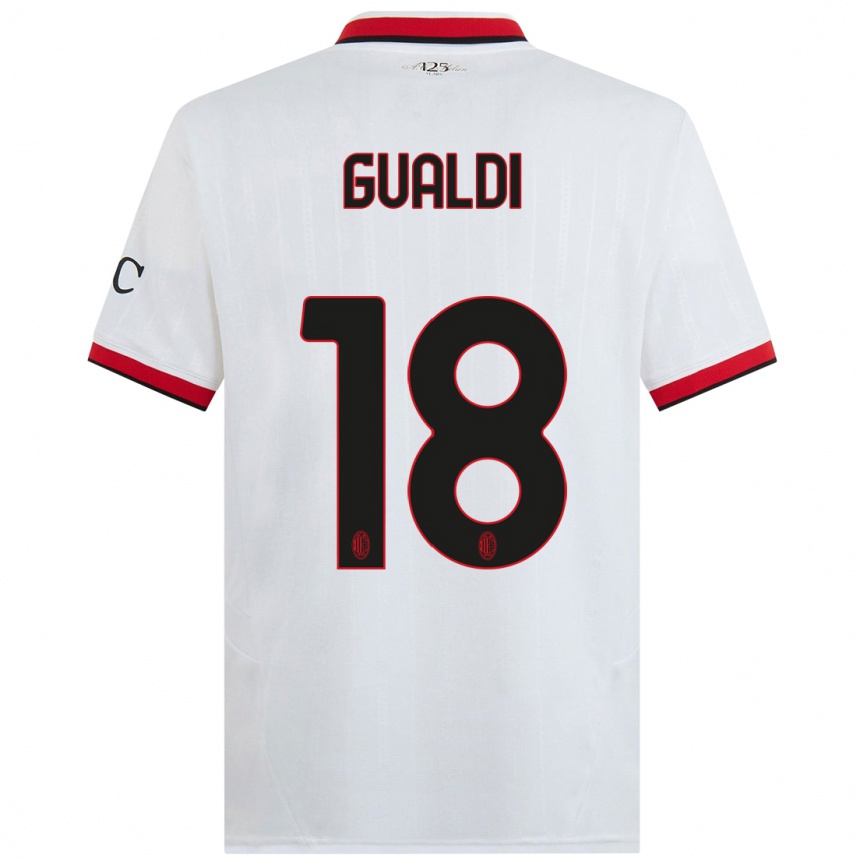 Hombre Fútbol Camiseta Andrea Gualdi #18 Blanco Negro Rojo 2ª Equipación 2024/25 México