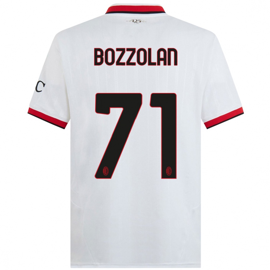 Hombre Fútbol Camiseta Andrea Bozzolan #71 Blanco Negro Rojo 2ª Equipación 2024/25 México