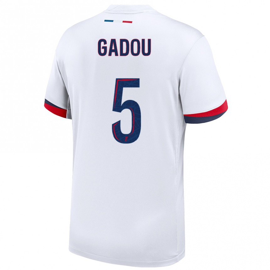 Hombre Fútbol Camiseta Joane Gadou #5 Blanco Azul Rojo 2ª Equipación 2024/25 México