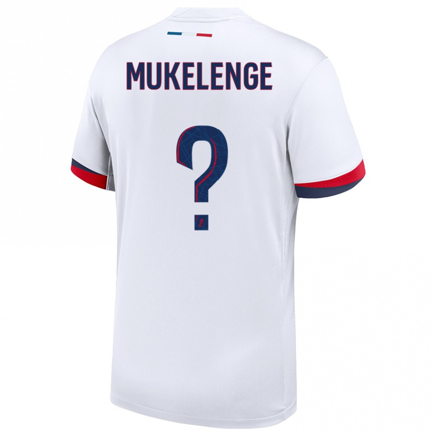 Hombre Fútbol Camiseta Christ Mukelenge #0 Blanco Azul Rojo 2ª Equipación 2024/25 México