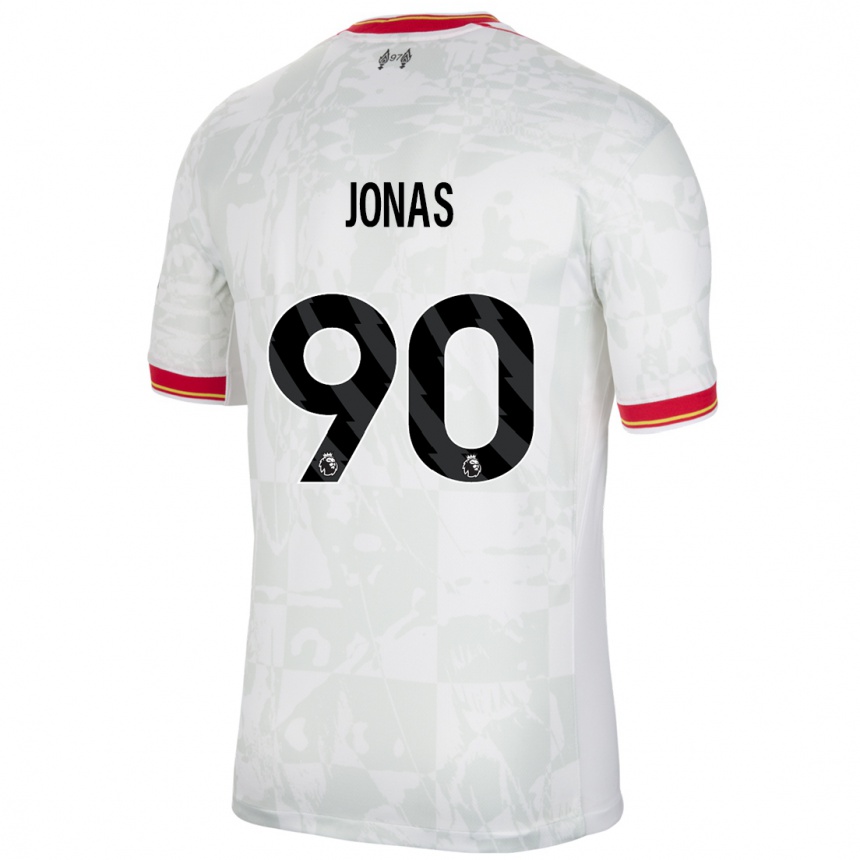 Hombre Fútbol Camiseta Lee Jonas #90 Blanco Rojo Negro Equipación Tercera 2024/25 México