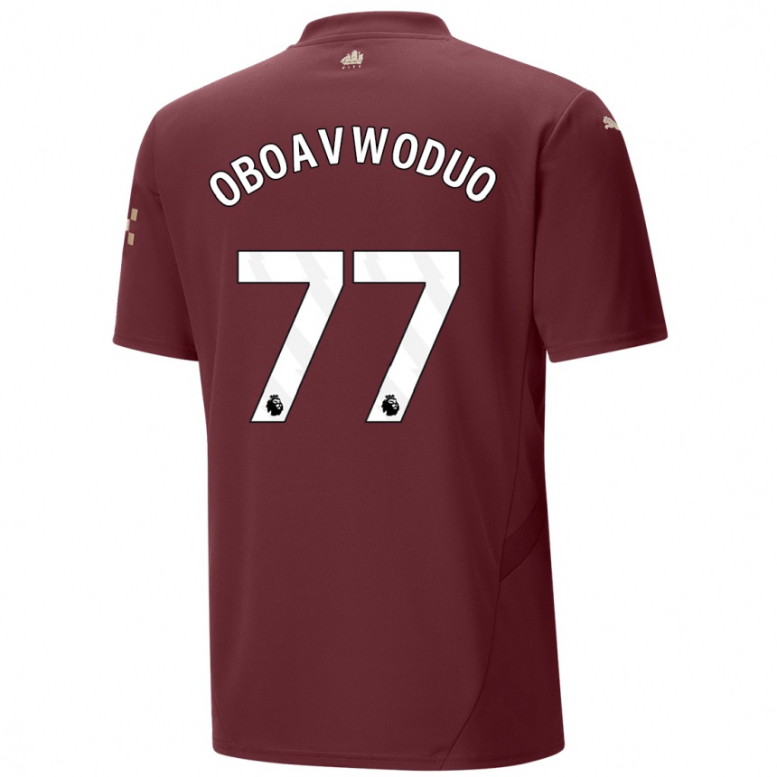 Hombre Fútbol Camiseta Justin Oboavwoduo #77 Granate Equipación Tercera 2024/25 México