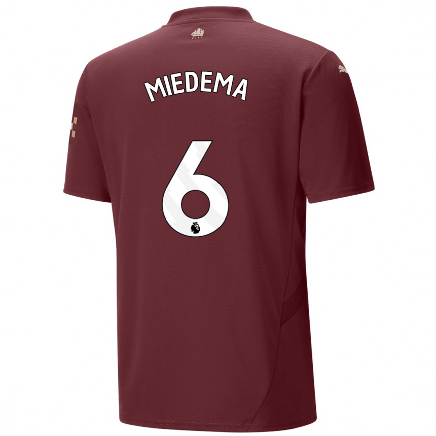 Hombre Fútbol Camiseta Vivianne Miedema #6 Granate Equipación Tercera 2024/25 México